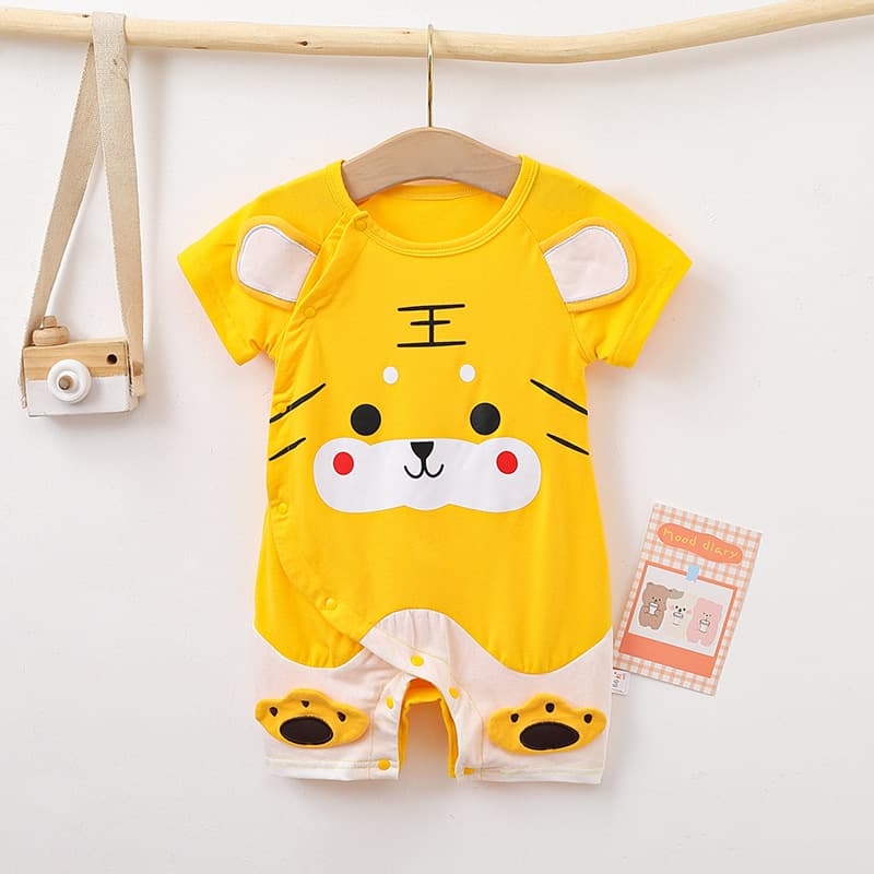 Newborn Romper Short-Sleeved Jumpsuit Infant Cotton Summer Outfit Cute Baby Boy Thin Clothing Adorable