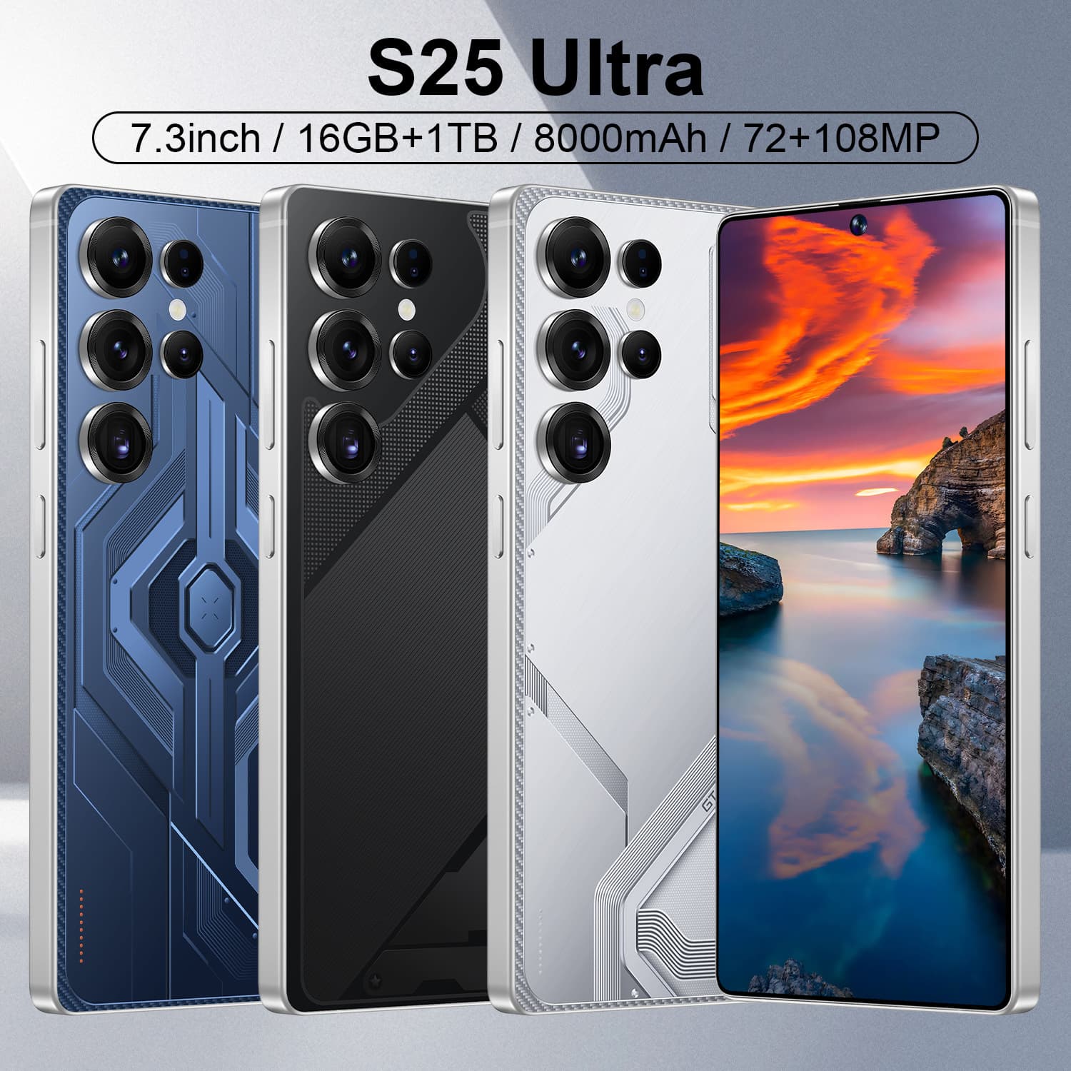 S25 Ultra New Cross-Border Phone with Built-in Stylus 7.3-Inch Large Screen Android Domestic Export Hot-Selling Smartphone