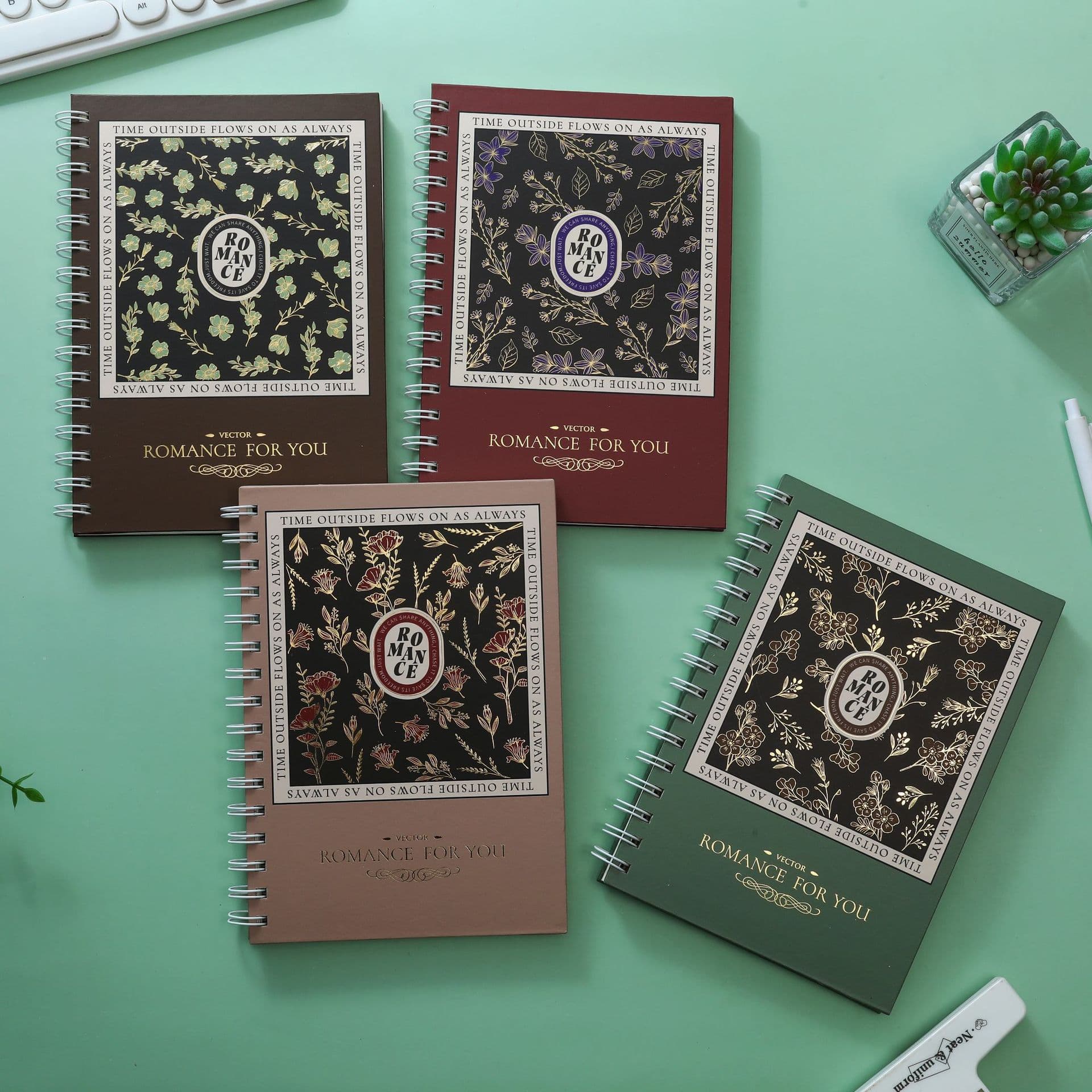 A5 High-Quality Foreign Trade Colorful Notebook Spiral Bound Hard Cover Lined Planner for Business Office Use Wholesale