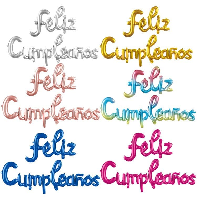 Birthday Letter Balloon Set Feliz Cumpleaños Spanish Happy Birthday Cross-Border Balloon Wholesale