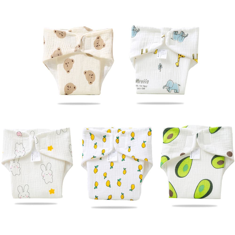 Newborn Diaper Cotton Gauze Training Pants Baby Diaper Cover Diaper Wrap Newborn Baby Infant One-Piece