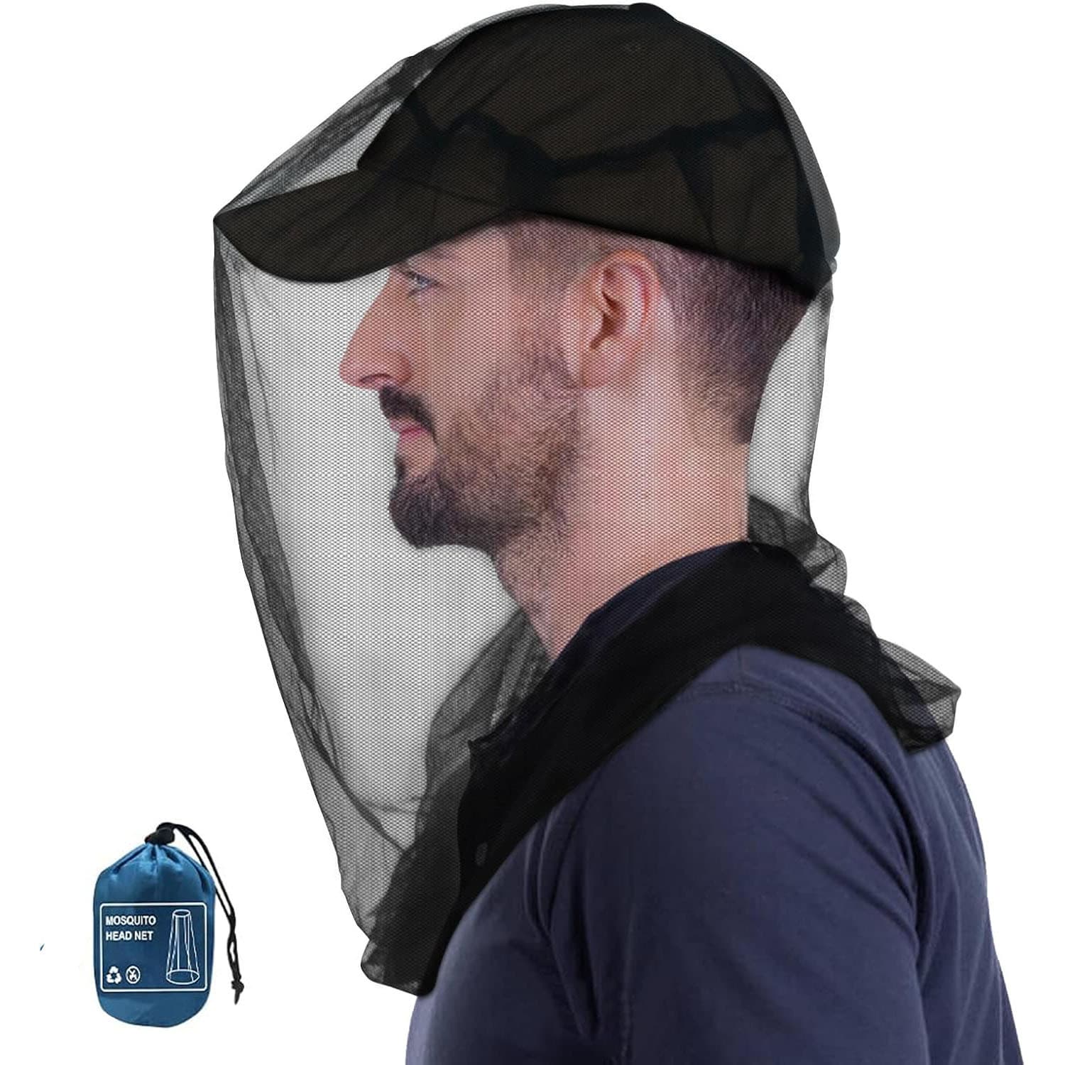 Cross-Border Summer Mosquito Repellent Hat Mosquito Net Head Cover Insect-Proof Face Mask for Camping Hiking Fishing Gardening Mesh Face Shield Head Net