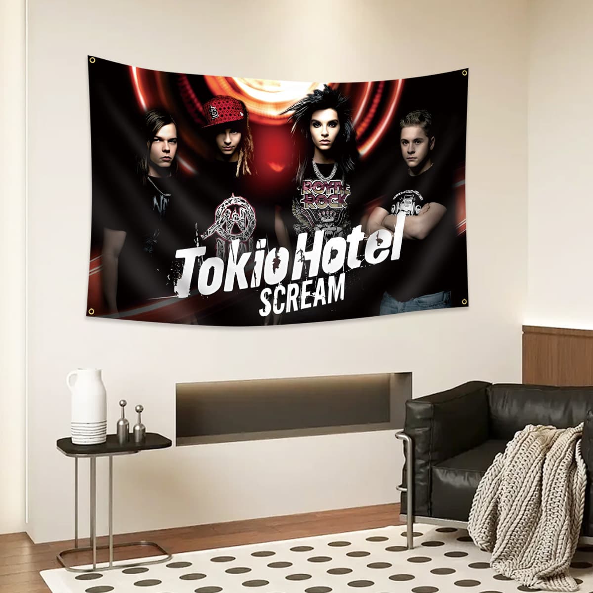 Cross-border Source Tokio-Hotel-2 Background Hanging Cloth Waterproof and Sunscreen TEMU Amazon Foreign Trade Flag