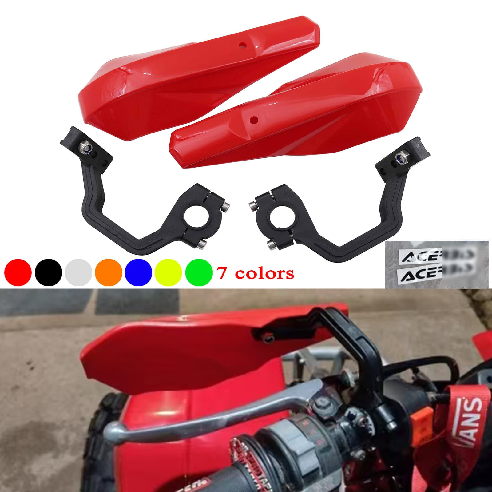 Off-Road Motorcycle Quad ATV Handlebar Hand Guard Bumper Plastic Protector Multi-Color Options