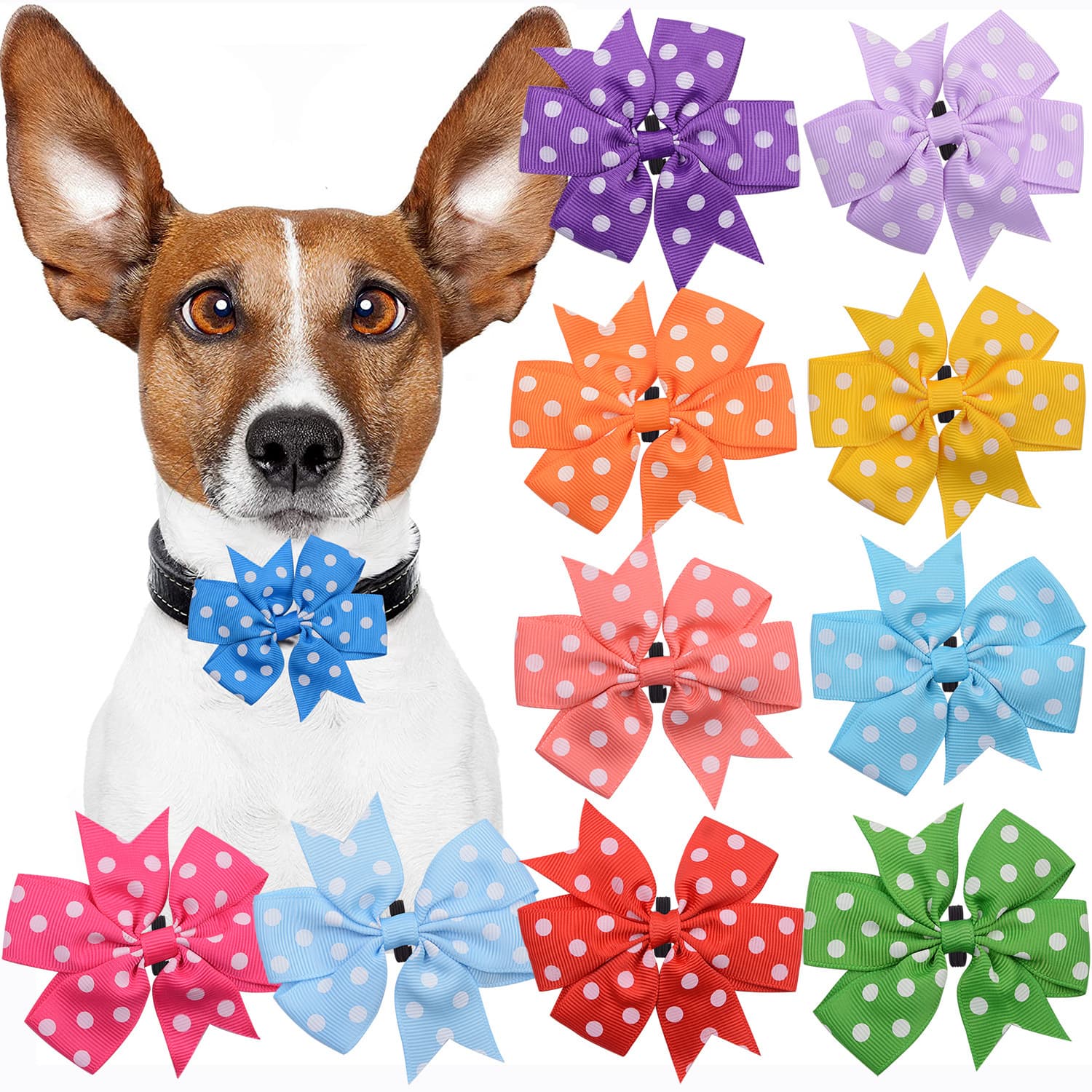 8cm Polka Dot Bow Tie Detachable Pet Collar Flower Decoration Small Dog Cat Photo Props Butterfly Knot Jewelry Accessories