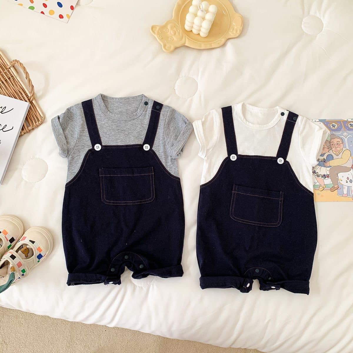 Summer Baby Clothes Pure Cotton Short Sleeve Romper Suit for Outdoor Use Baby Summer Outfit Comfortable Breathable Newborn Suit