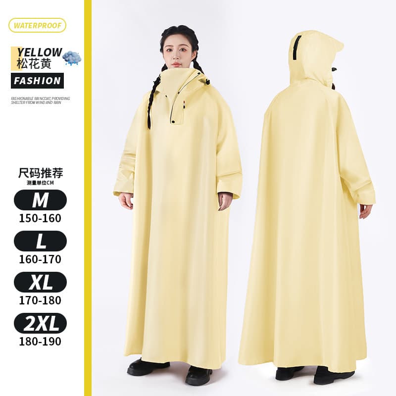Electric Vehicle Raincoat for Men and Women, Full Body Heavy Rain Protection, Wear-Over Design with Rider Separation, Extended One-Piece Rain Poncho