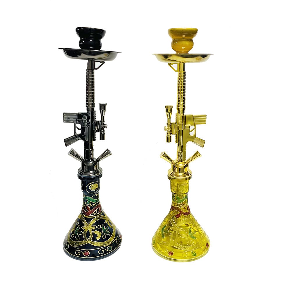 New Cross-Border AK Hookah Pipe Set, Best-Selling Medium Hookah Set, Craft Glass Hookah Water Pipe Accessories