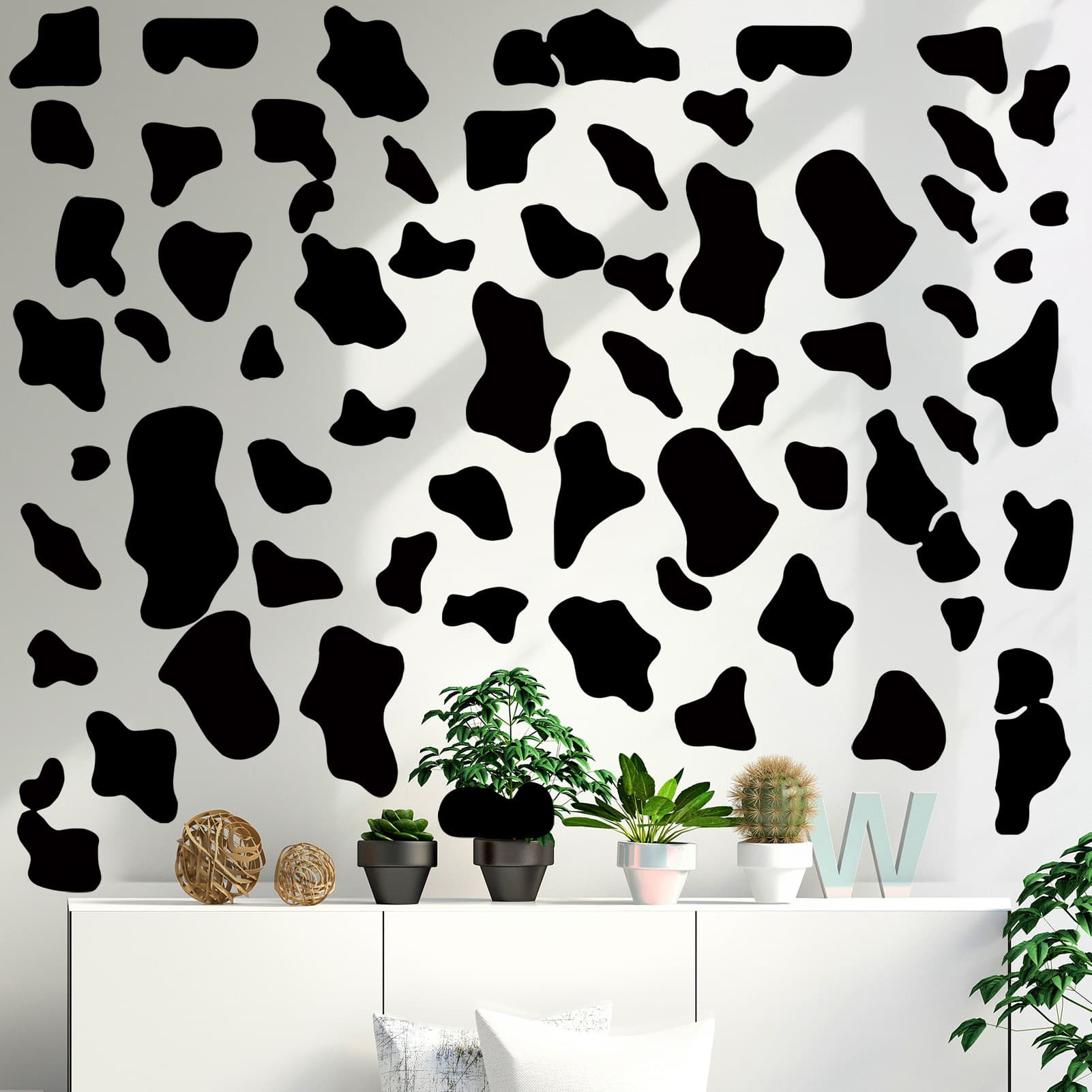 Cross-border speckled wall stickers irregular dots minimalist style black texture home decor background wall self-adhesive wall stickers