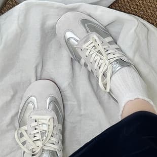 German Training Shoes Women 2026 Summer New Breathable Thin Sole Flat Shoes Small Fragrance Lace Up Shoes Women Color Block Agam Shoes