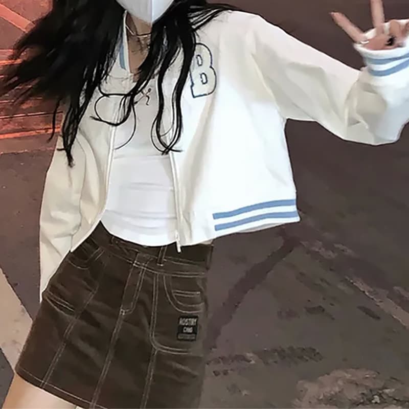 Spring and Autumn New College Style Small Sports Style Salt Loose Short Baseball Uniform Embroidered Jacket Thin Trendy