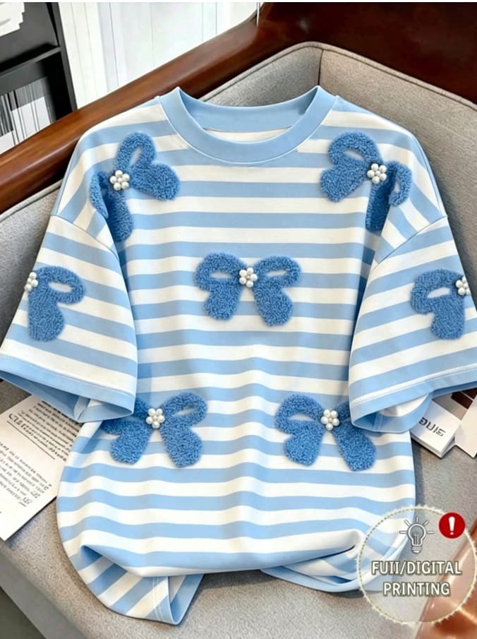 Amazon Cross-border Women's Printed Vacation Casual Street Style Photo Daily Gift Spring Summer Autumn Comfortable Short Sleeve Top
