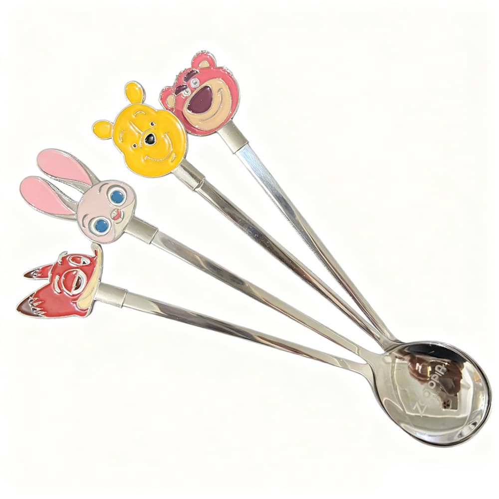 Disney/Disney long handle stainless steel spoon 304 spoon long handle round spoon portable soup spoon high-looking dessert spoon