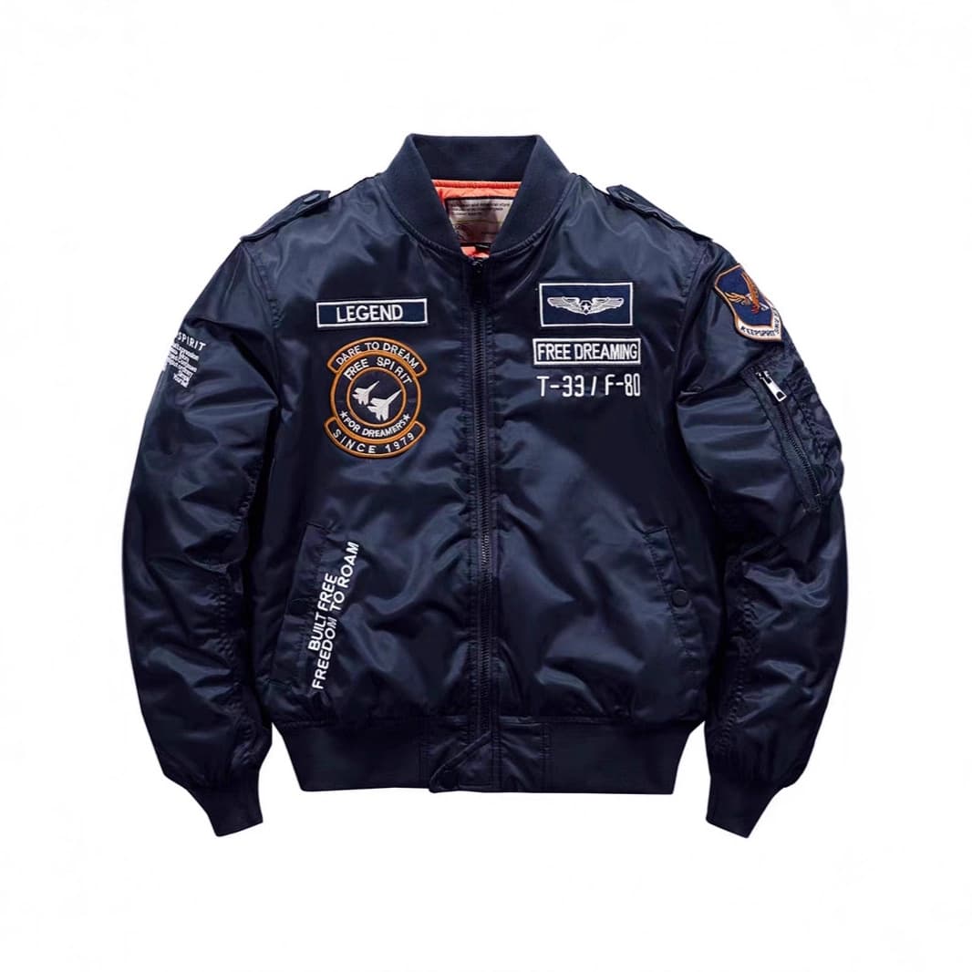 Trendy Flight Jacket Men Vintage Embroidered Baseball Jacket Couple Style Autumn Winter Loose Versatile Casual Coat