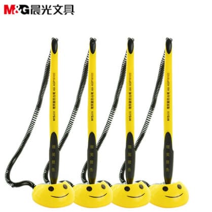AGP16103 Smiley Face Telephone Pen Desktop Signing Pen Gel Ink Pen Bank Counter Fixed Writing Pen