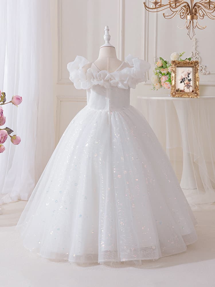 Girls' Formal Dress for Runway Show, High-End Princess Gown for Flower Girls, Wedding, Hosting, Piano Performance Outfit