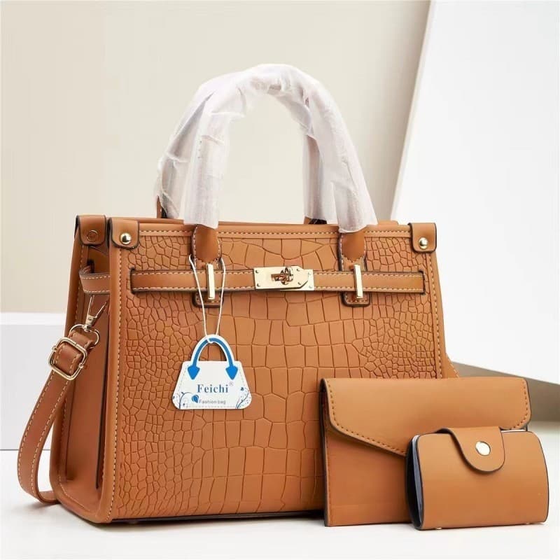 Ladies Bags Handbag Stone Grain Mother-Child Bag Three-Piece Set Large Capacity Versatile Handbag Crossbody Bag for Women