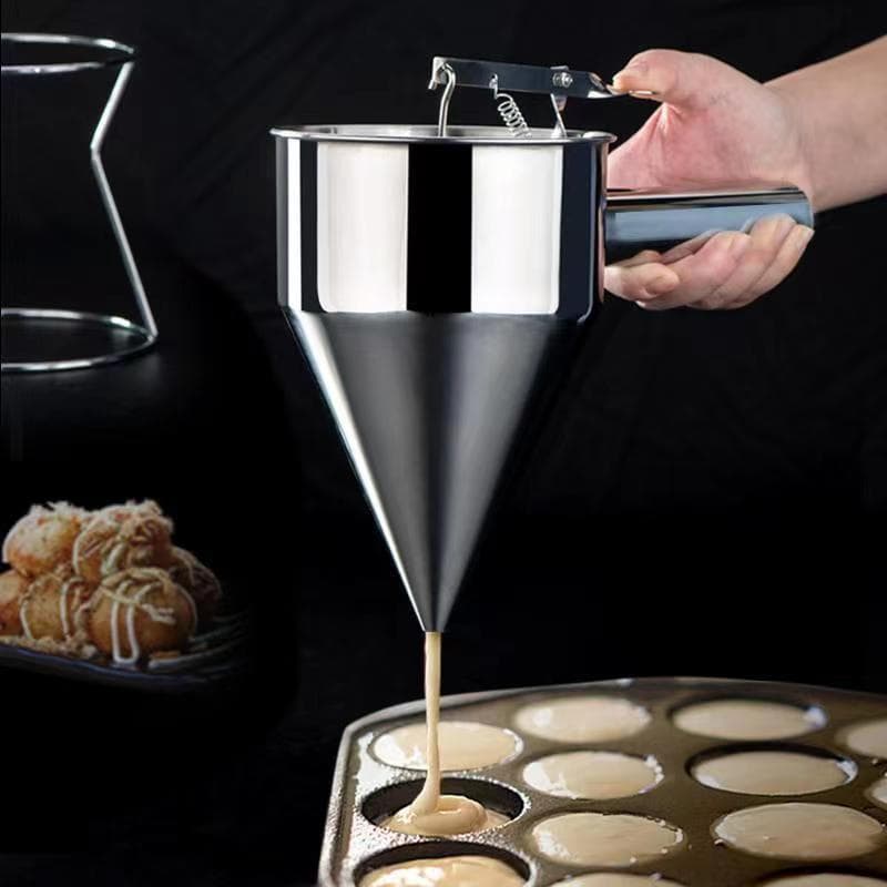 Takoyaki Funnel Making Kit Handheld Batter Funnel Stainless Steel Takoyaki Stall Tool