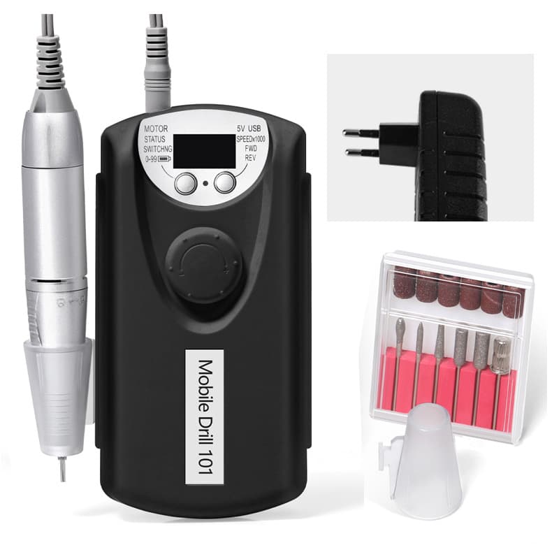Charger 101 Nail Drill Portable Electric Nail File Rechargeable High Speed Powerful Nail Grinder