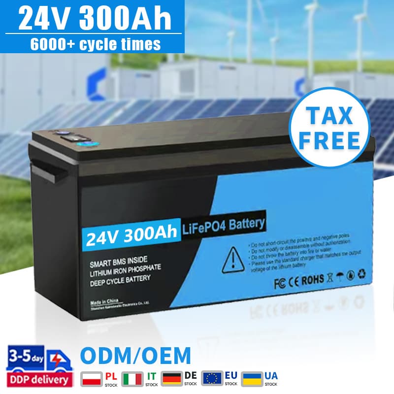 24v 300ah Lifepo4 Energy Storage Battery Pack with BMS 200ah