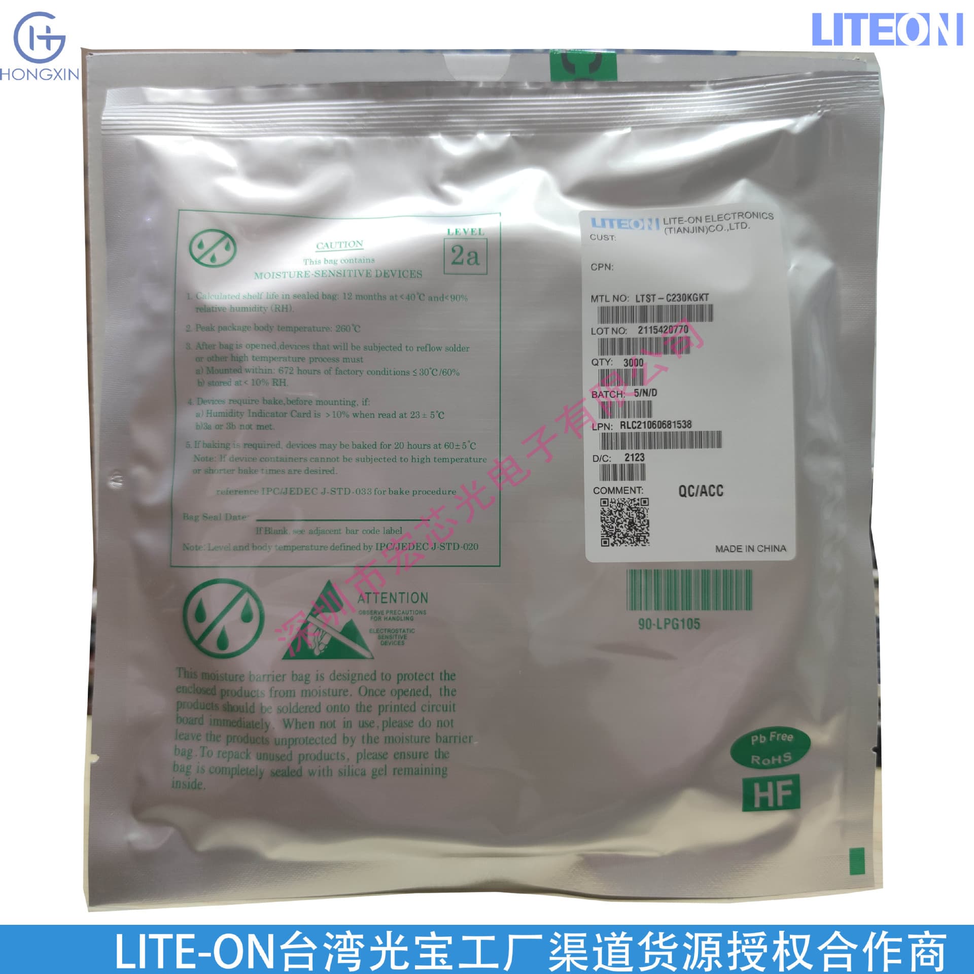 Lite-On LED Chip 1206 Reverse Mount Light Emitting Diode LTST-C230KFKT Orange LED Chip
