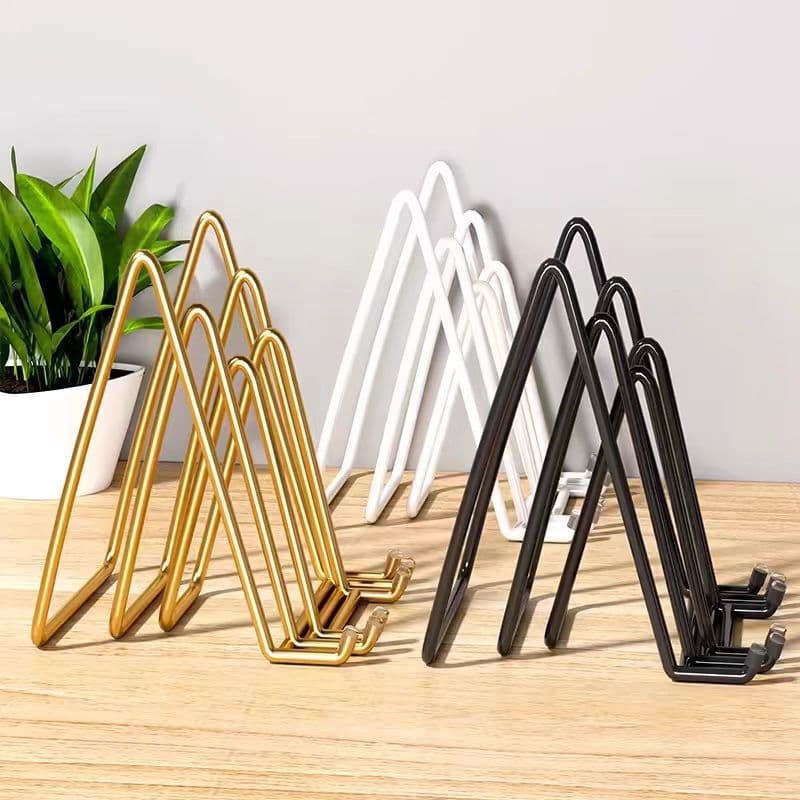Home photo frame picture support painting flat panel ornament decorative stand ceramic round plate bracket clock display support