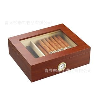 Wooden Cigar Humidor Wholesale Transparent Lid Wooden Cigar Storage Box Solid Wood Cigar Collection Box Factory Direct Supply