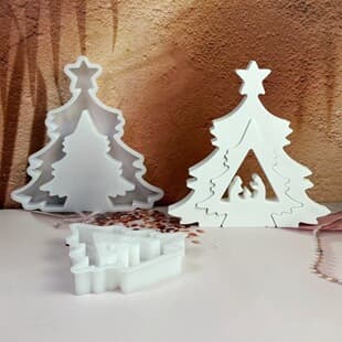 X1249 Star Tree Wild Crisp Birth Ornament Decorative Cement Plaster Mold DIY Silicone Mold