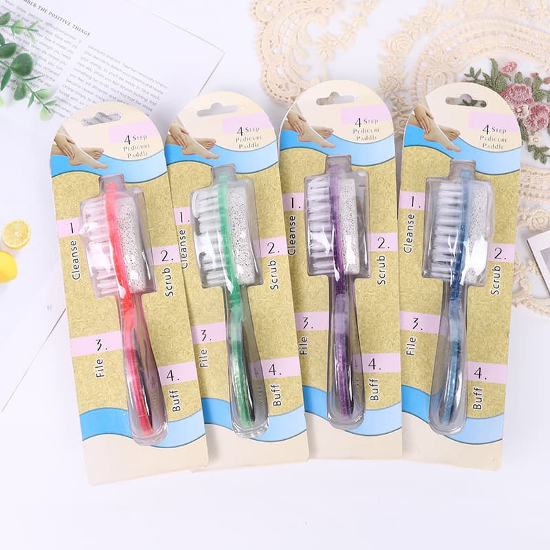 4-in-1 foot smoother with pumice brush and dual-sided file for dead skin and callus removal