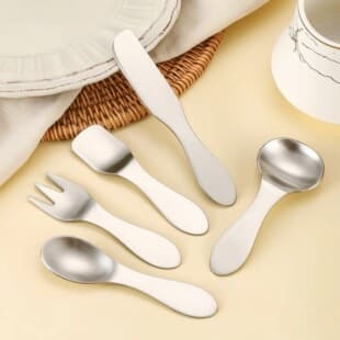 Mini Stainless Steel Children's Fork, Spoon, and Knife Set - Short Handle Ice Cream Spoon, Coffee Spoon, Dessert Fork, Dessert Knife - Wholesale