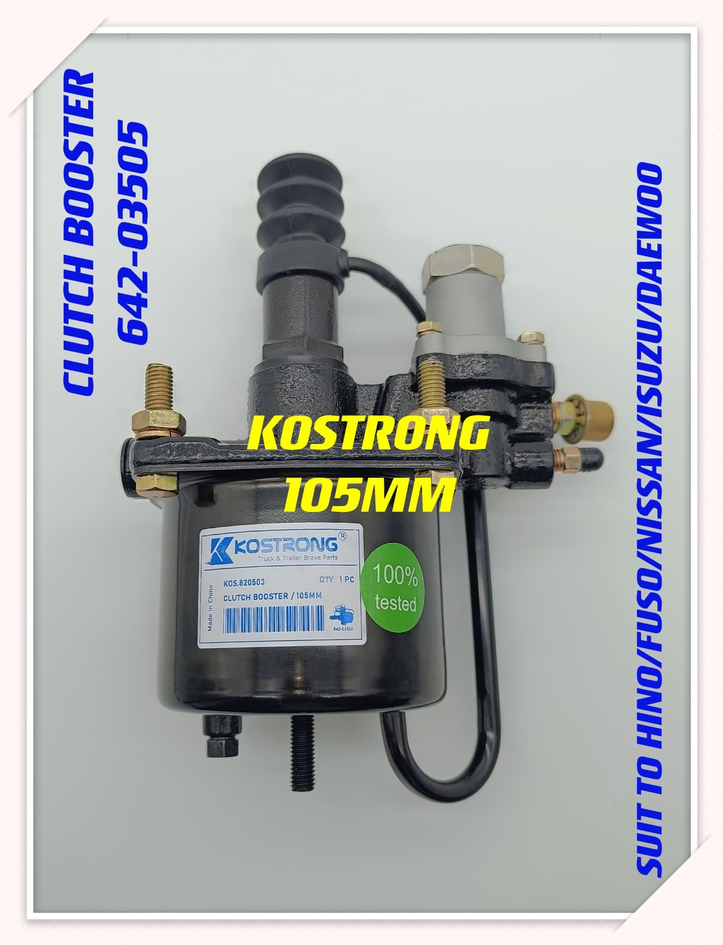 Japanese 105mm Bore Heavy Truck Clutch Servo 642-03505 Compatible with Isuzu Hino Mitsubishi Daewoo