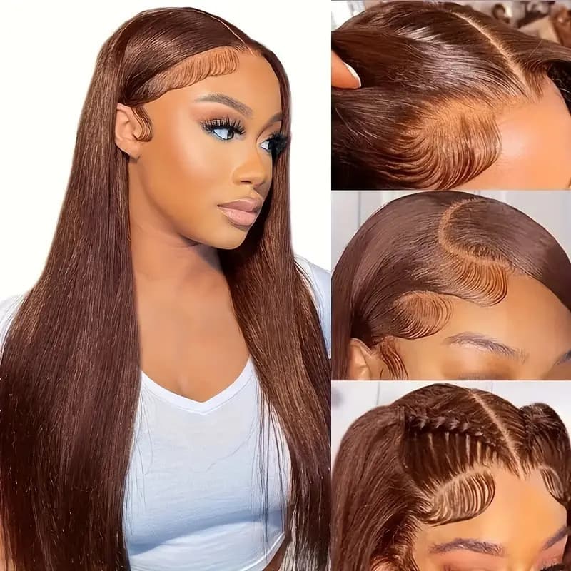 Cross border hot sale European and American ladies front lace long straight hair lace wig full head cover factory in stock wholesale wigs