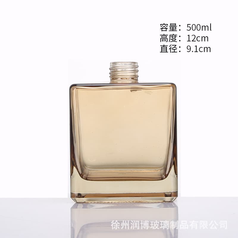Multi-Color Transparent Glass Aroma Bottle, High-End Ins Style Flameless Reed Diffuser Bottle with Vertical Stripe Decoration on Large Base