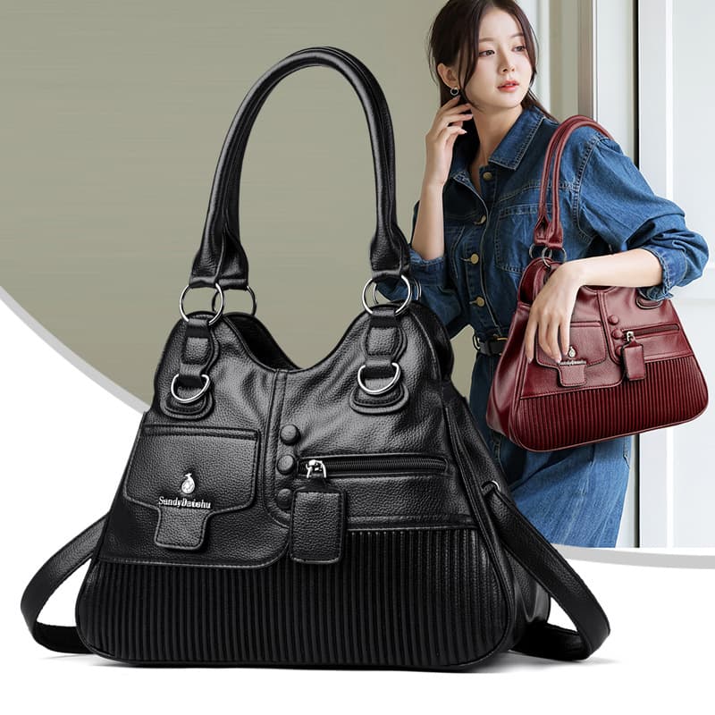 Women's Bag New Aofanxi Women's Bag Tote Elegant Middle-aged Mom Bag Handheld Bag Crossbody Bag Women's Single Shoulder Bag