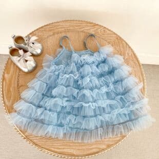 Summer Girls Dress Trendy New Style Baby Toddler Sweet Mesh Strap Dress Summer Super Pretty Cake Dress