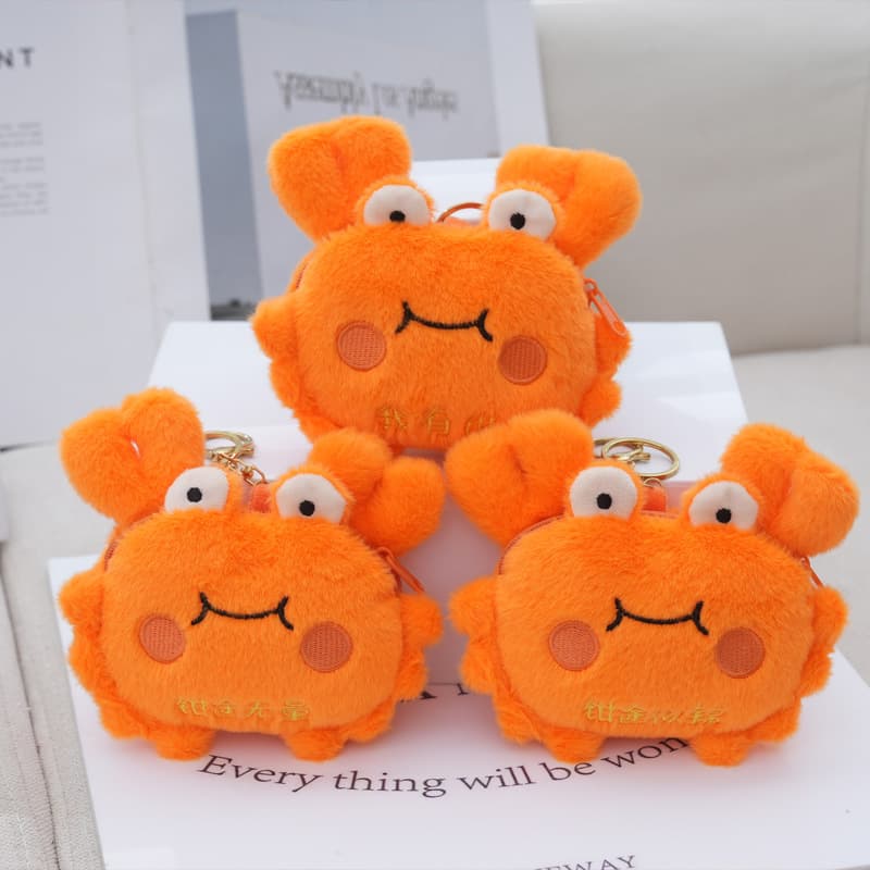 Crab Plush Coin Purse Creative Crab Earphone Case Coin Cash Purse Claw Machine Gift Bag