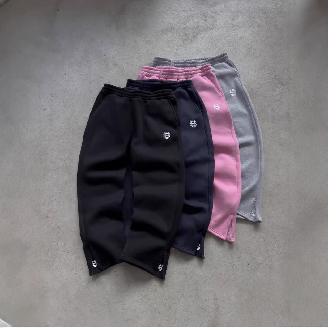 Cross-Border Embroidered Zipper Sweatpants Casual Pants High Street Hip Hop Rap Streetwear US Size Men's and Women's Sweatpants Wholesale