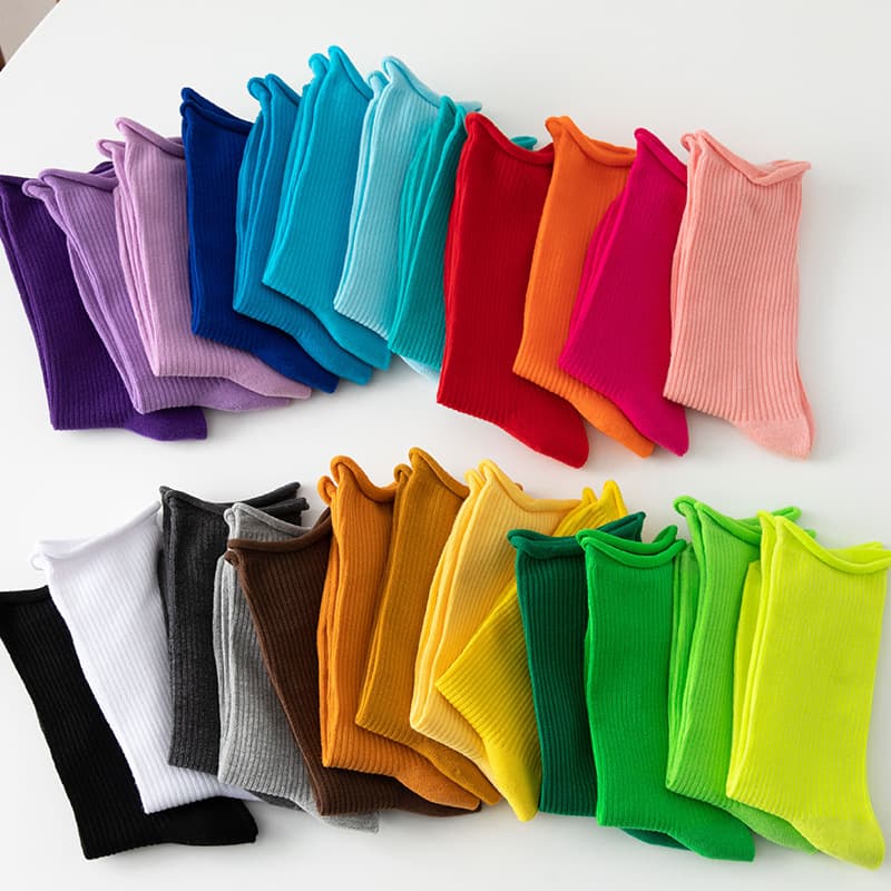 Colorful Cotton Sports Socks Long Tube Thin Model Candy Color All-Match Spring Autumn Women's Mid-Calf Men's Ankle Socks
