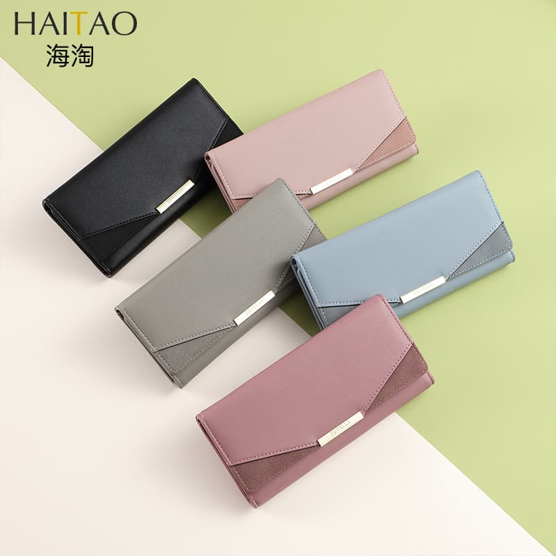 Overseas Women's Wallet Simple Korean Style Clutch Cross-border Leather Wallet Fashion Long Wallet Women Simple Card Holder Wholesale