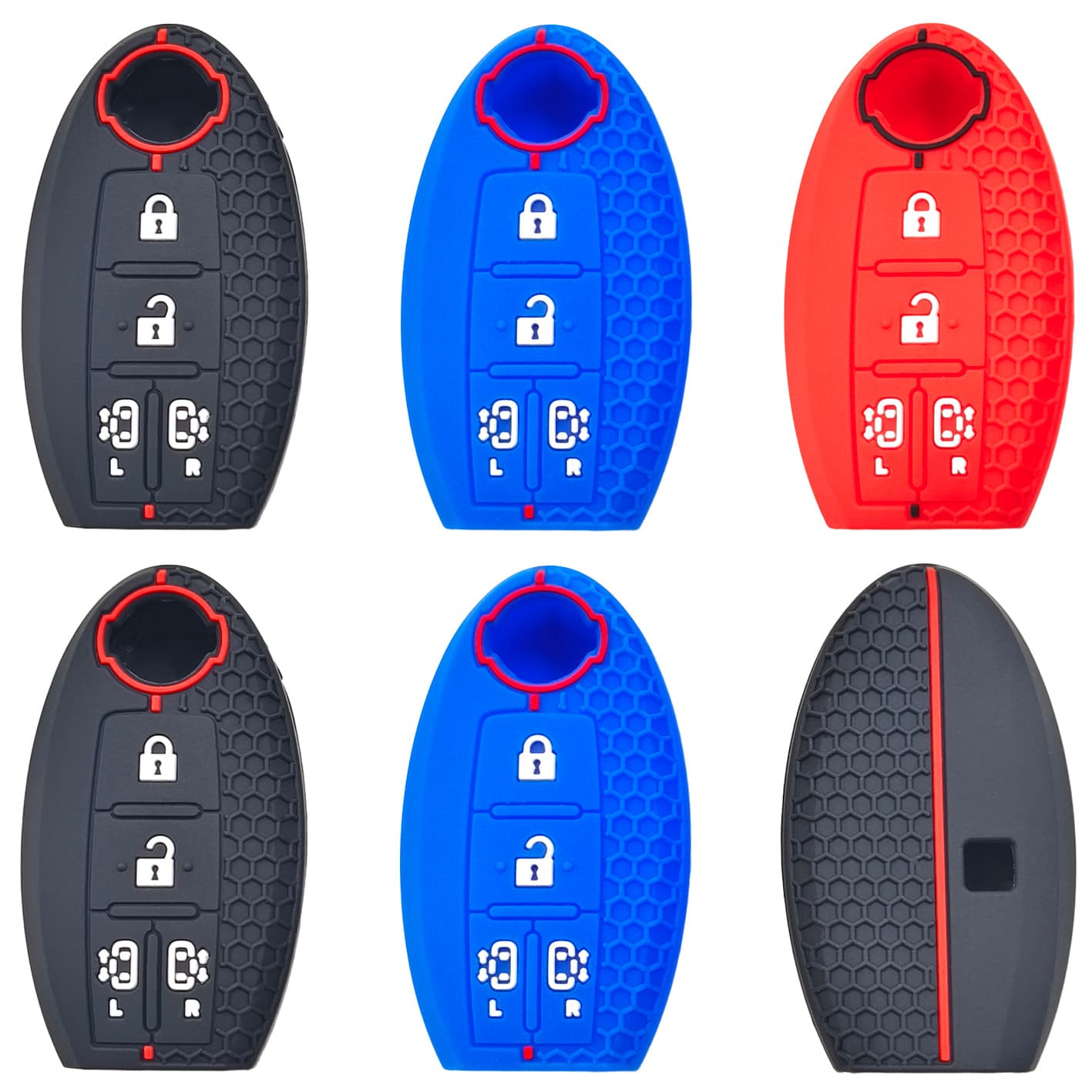 Silicone Key Case for Nissan Quest Remote 4-Button Silicone Key Cover Honeycomb