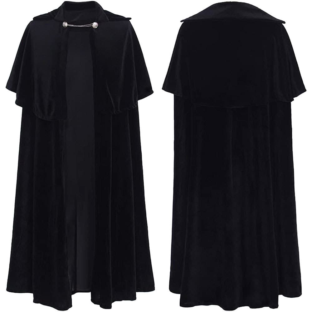 New Amazon Retro Solid Color Fashion Long Cape Velvet Halloween Role-Play Stage Performance Costume
