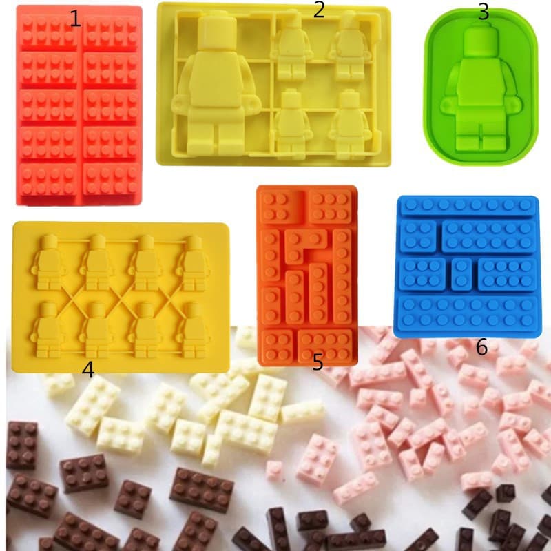 Silicone Chocolate Mold Robot Shaped Baking Molds Ice Cube Molds DIY Cooking Tools Square Block Molds for Cake And Candy