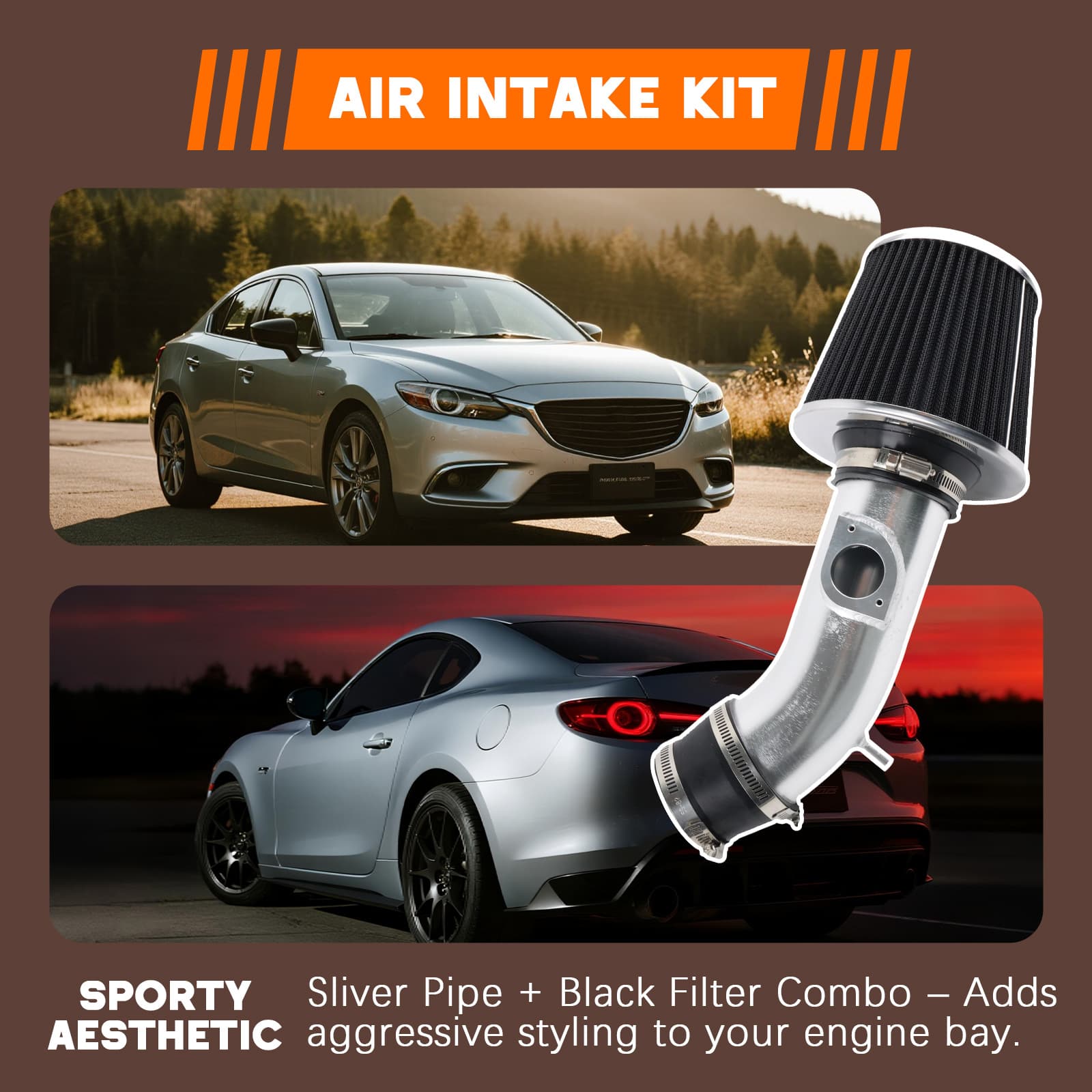High Flow Cold Air Intake Kit Compatible with Mazda 3 / Mazda 6 2014-2016 2.5L