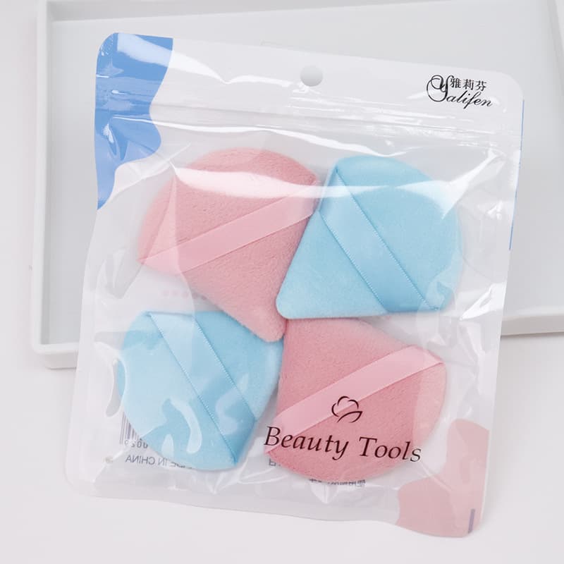 Yalifen 4-Pack Loose Powder Puff, Velvet Ultra-Soft Non-Absorbing Powder Puff, Triangle Body Powder Puff, Setting Powder Puff