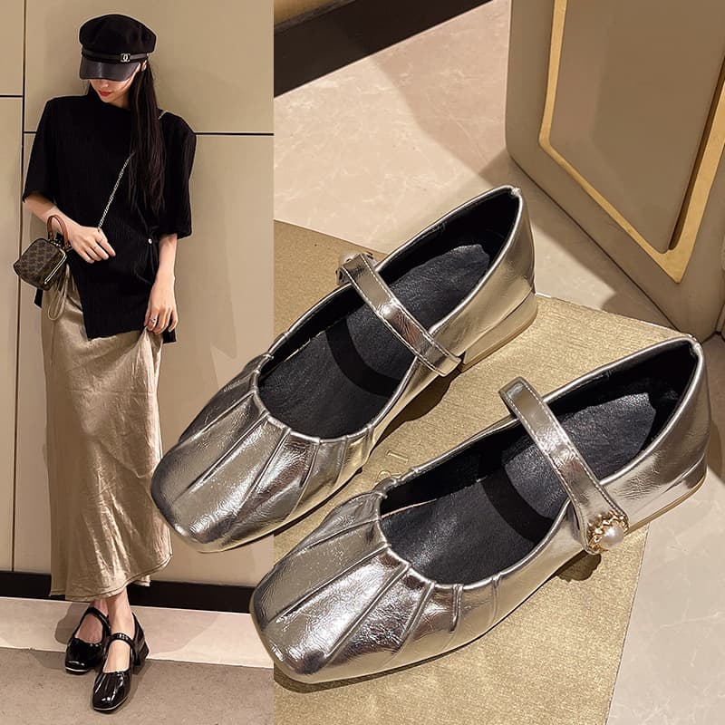 Size 35-44 Large Size Women's Shoes 2024 Autumn New Mary Jane Shallow Mouth Flats Factory Wholesale