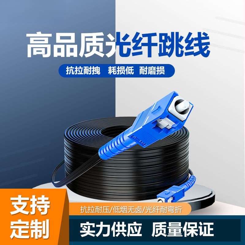 Telecom 2-Core Fiber Optic Cable Outdoor 1/3 Steel Wire Leather Cable Single-Mode Dual-Core Jumper Finished Sc Outdoor Extension Cable