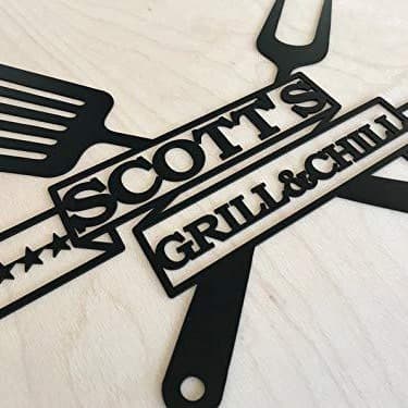 Custom name metal BBQ sign kitchen wall hanging camping iron car decoration metal barbecue sign
