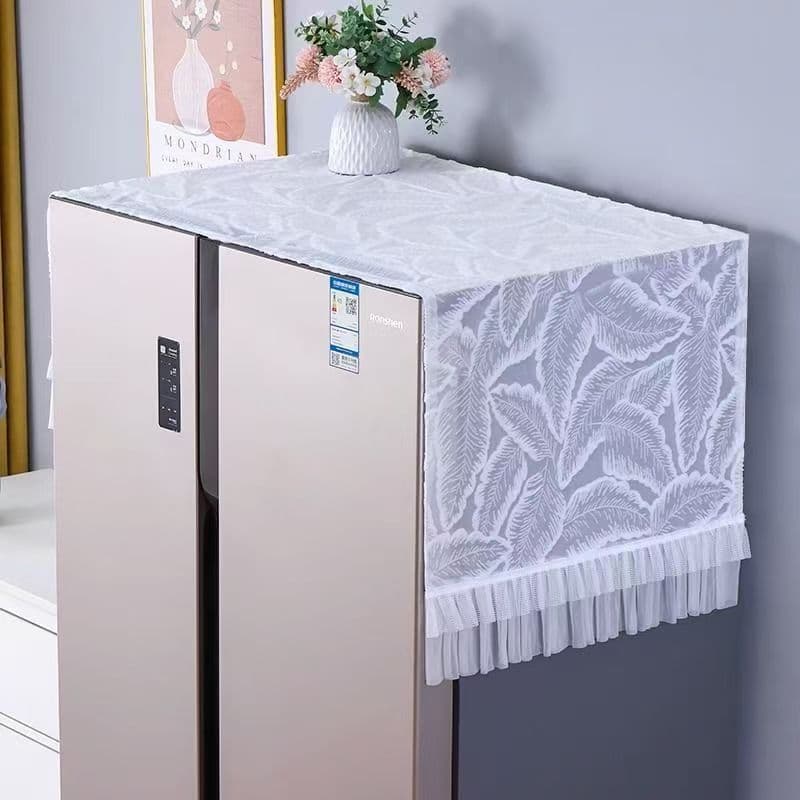 Double Door Modern Refrigerator Cover, Fabric Simple Home Use for Fridge, Washing Machine, Microwave Oven Top Dust Shield