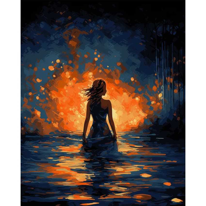 American Cross-Border Digital Painting Frameless 40x50 Landscape Cartoon Hand-Painted Coloring Decorative Acrylic Painting