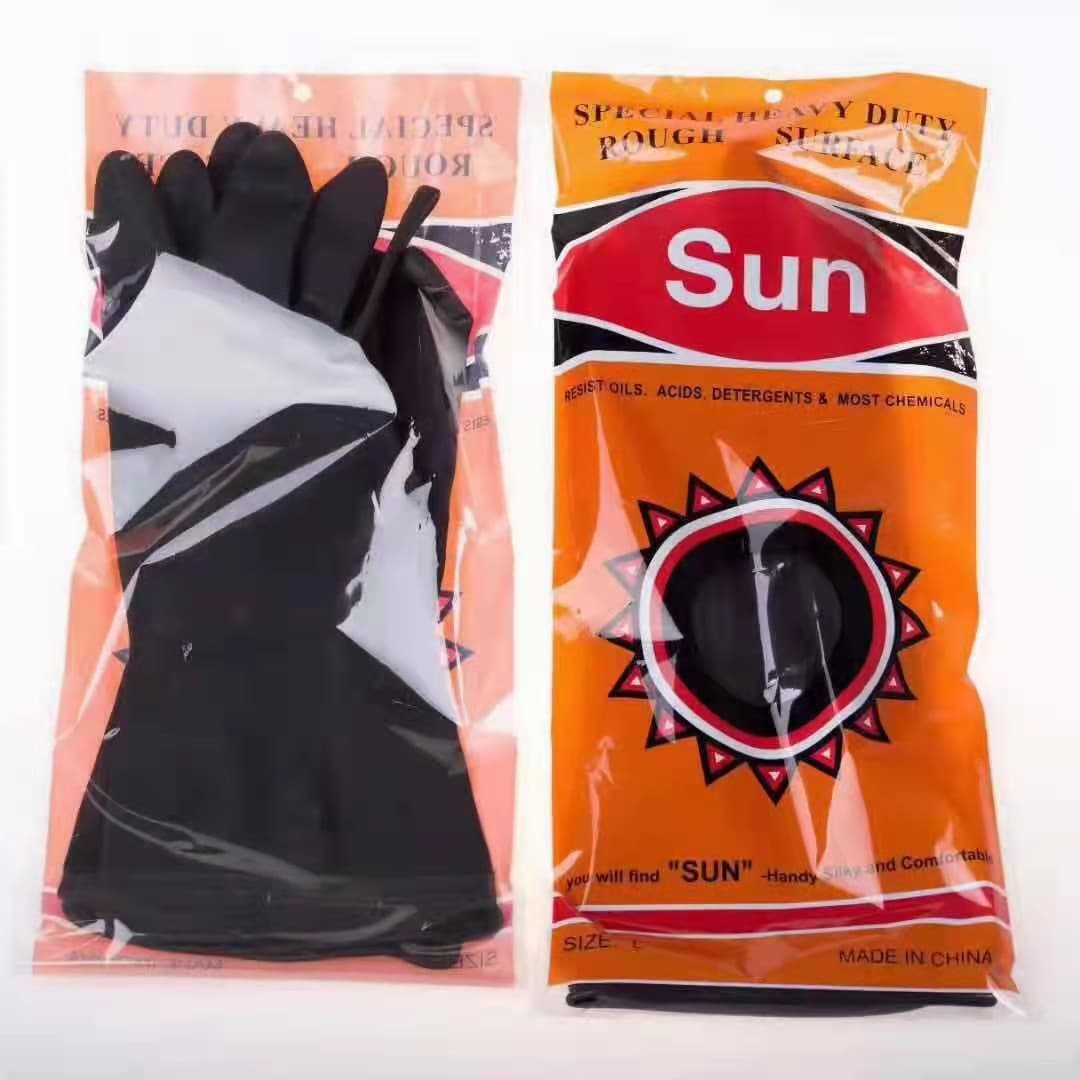 60g Acid and Alkali Resistant Black Industrial Sunflower Latex Gloves, Corrosion-Resistant Chemical Rubber Nitrile Anti-Corrosion Gloves